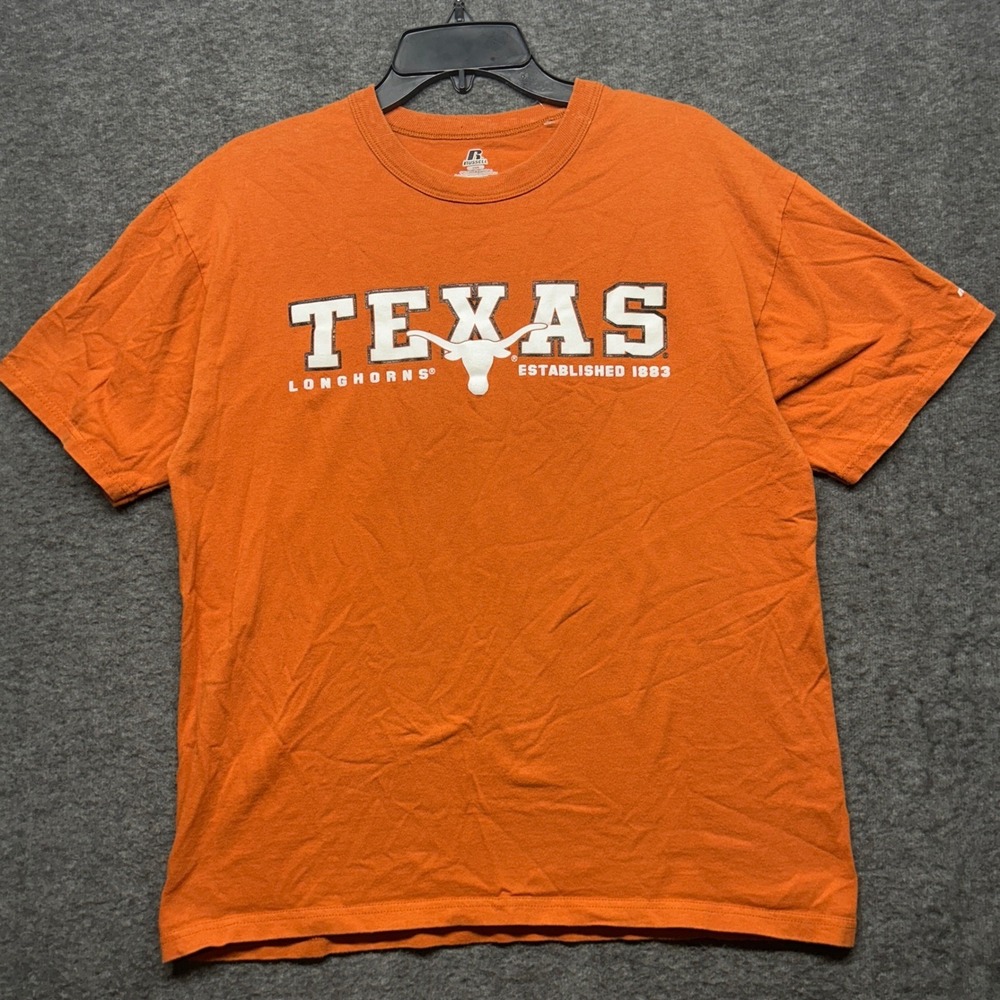Texas Longhorns Russell Athletic Orange T Shirt Mens‎ Medium Established 1883